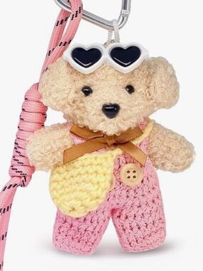 Plush viral Teddy bear bag charm keychain with outfit NOT FROM TEMU